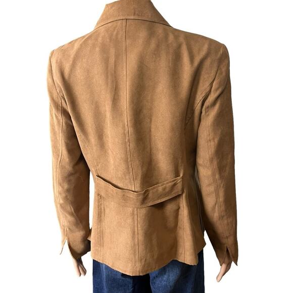 Preswick & Moore Faux Suede Full Zip Blazer 6 Career Date Night Business Preppy - Picture 4 of 5
